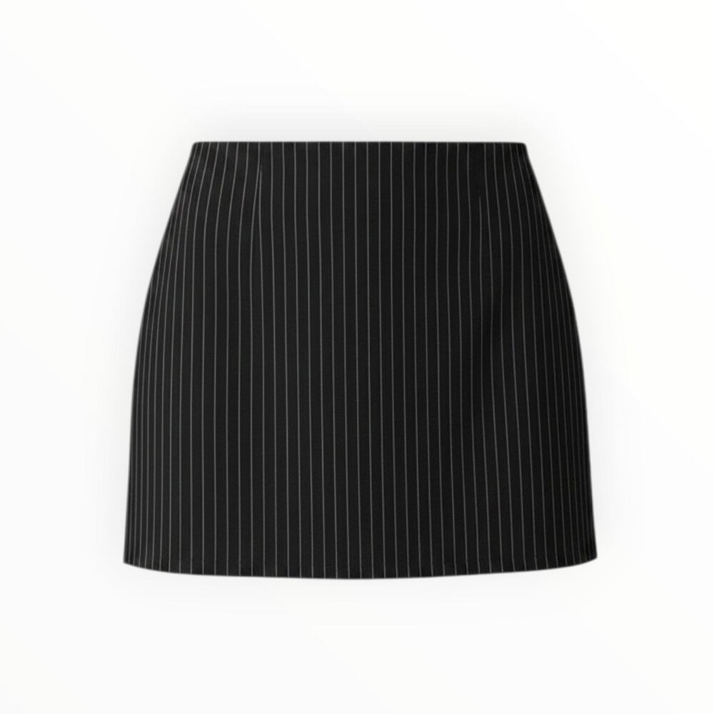 No Boundaries Women's Pinstripe Mini Skirt With a Classic Fit